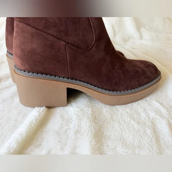 White Mountain Marcella Tall Shaft Block Heel Boots - Brown - Picture 10 of 12